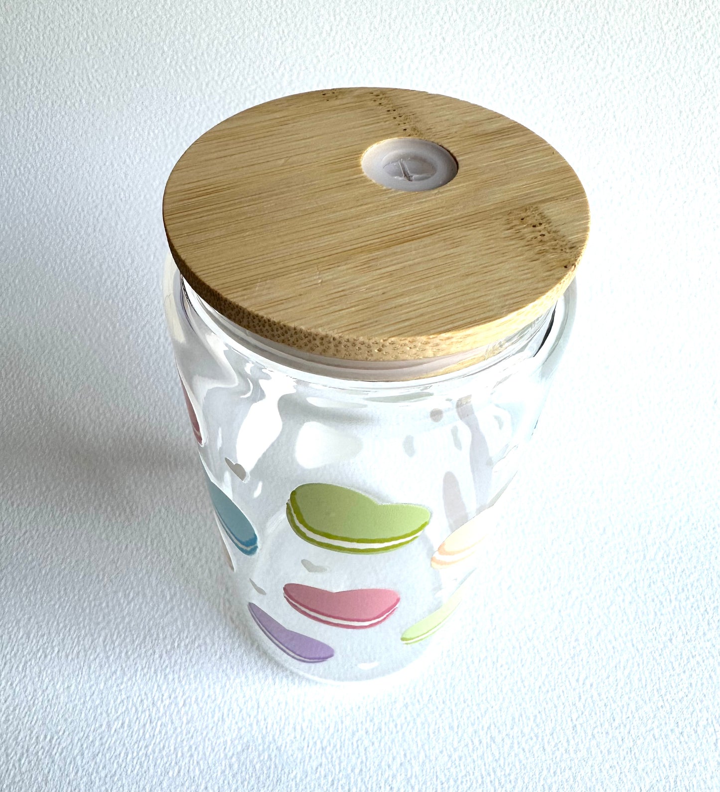 Heart Macarons 16 oz. Glass Cup