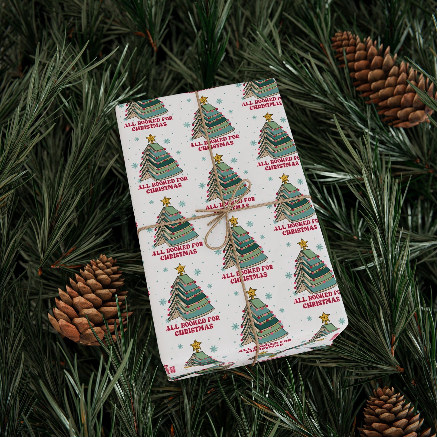 All Booked Up Christmas Matte Wrapping Paper Roll