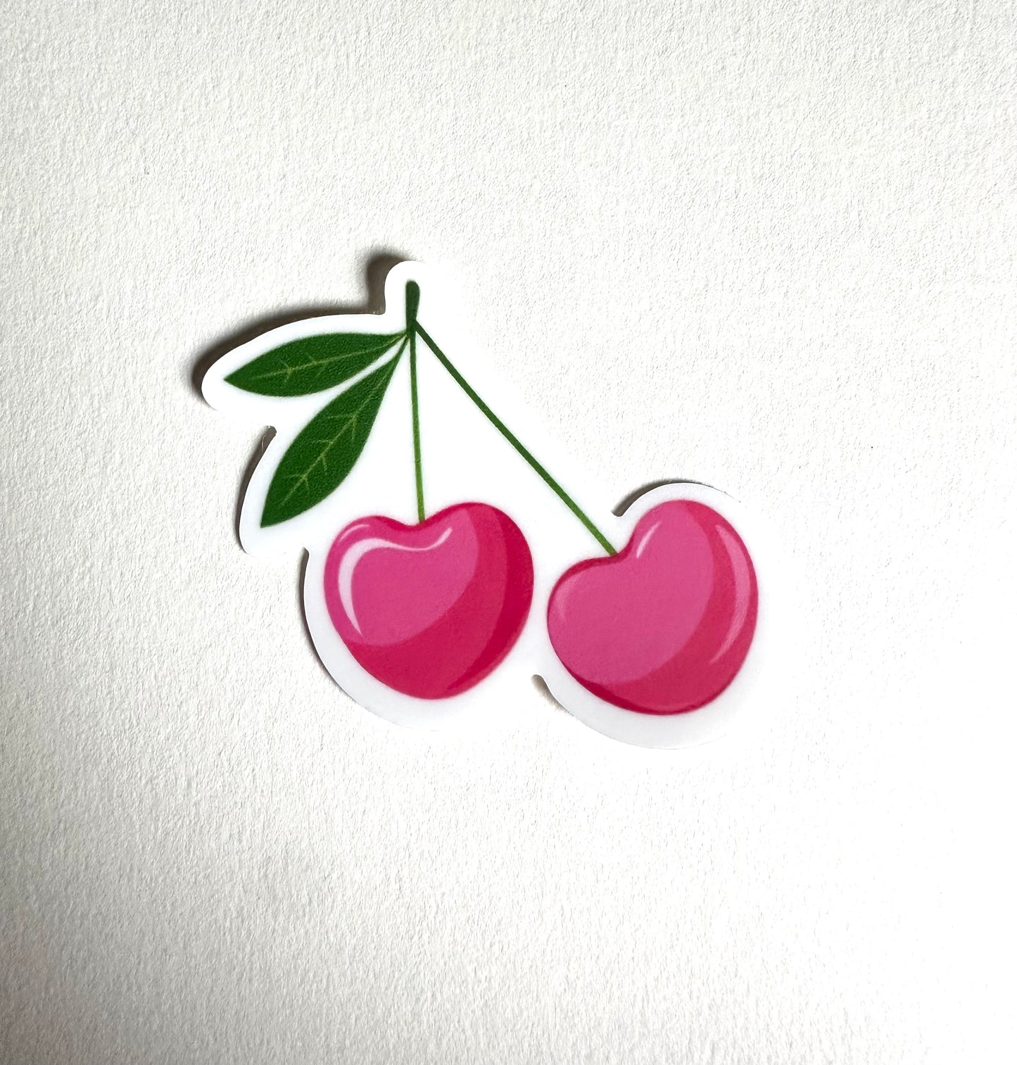 Heart Cherries Vinyl Sticker, 1.8" x 2.0"