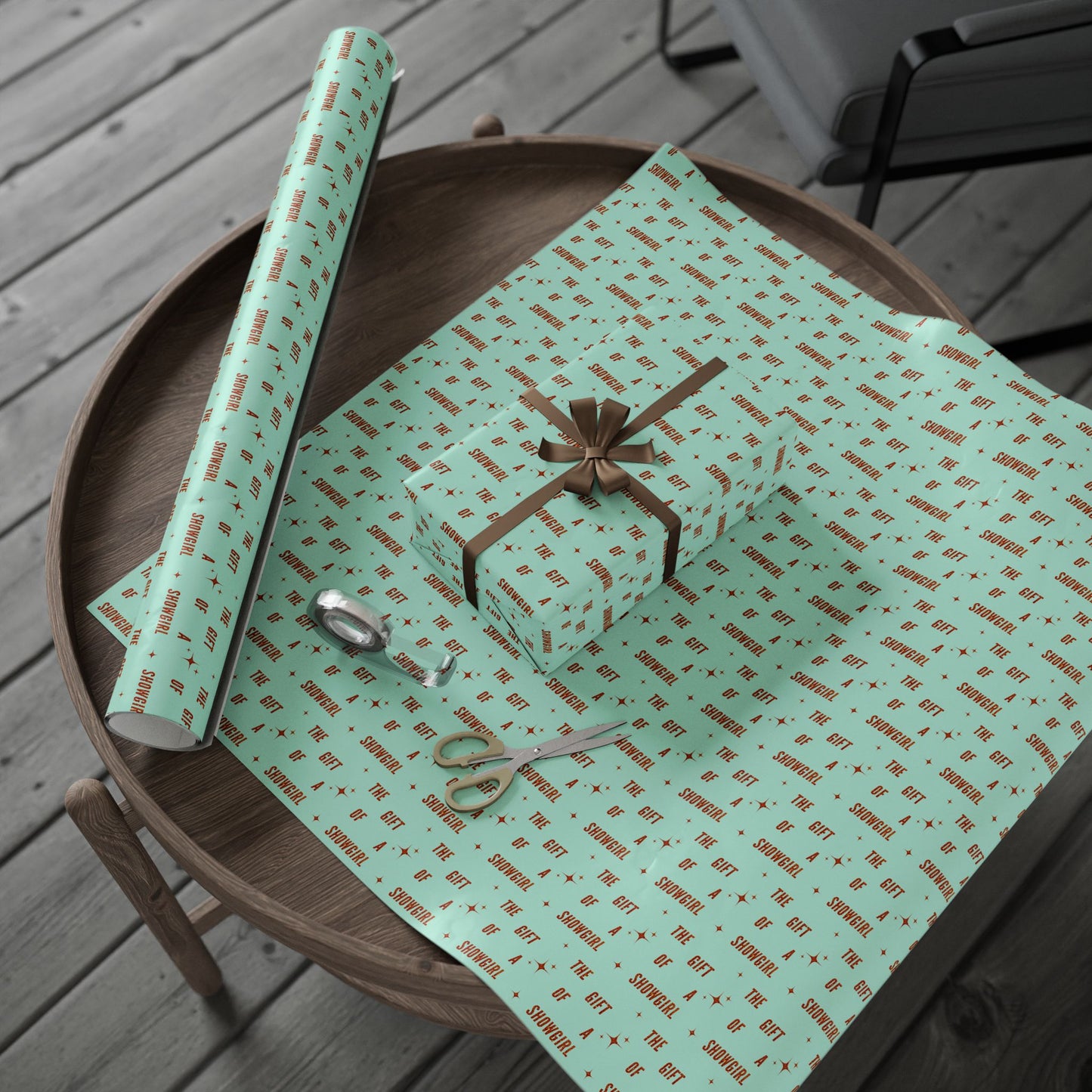 Showgirl Mint & Orange Wrapping Paper Roll