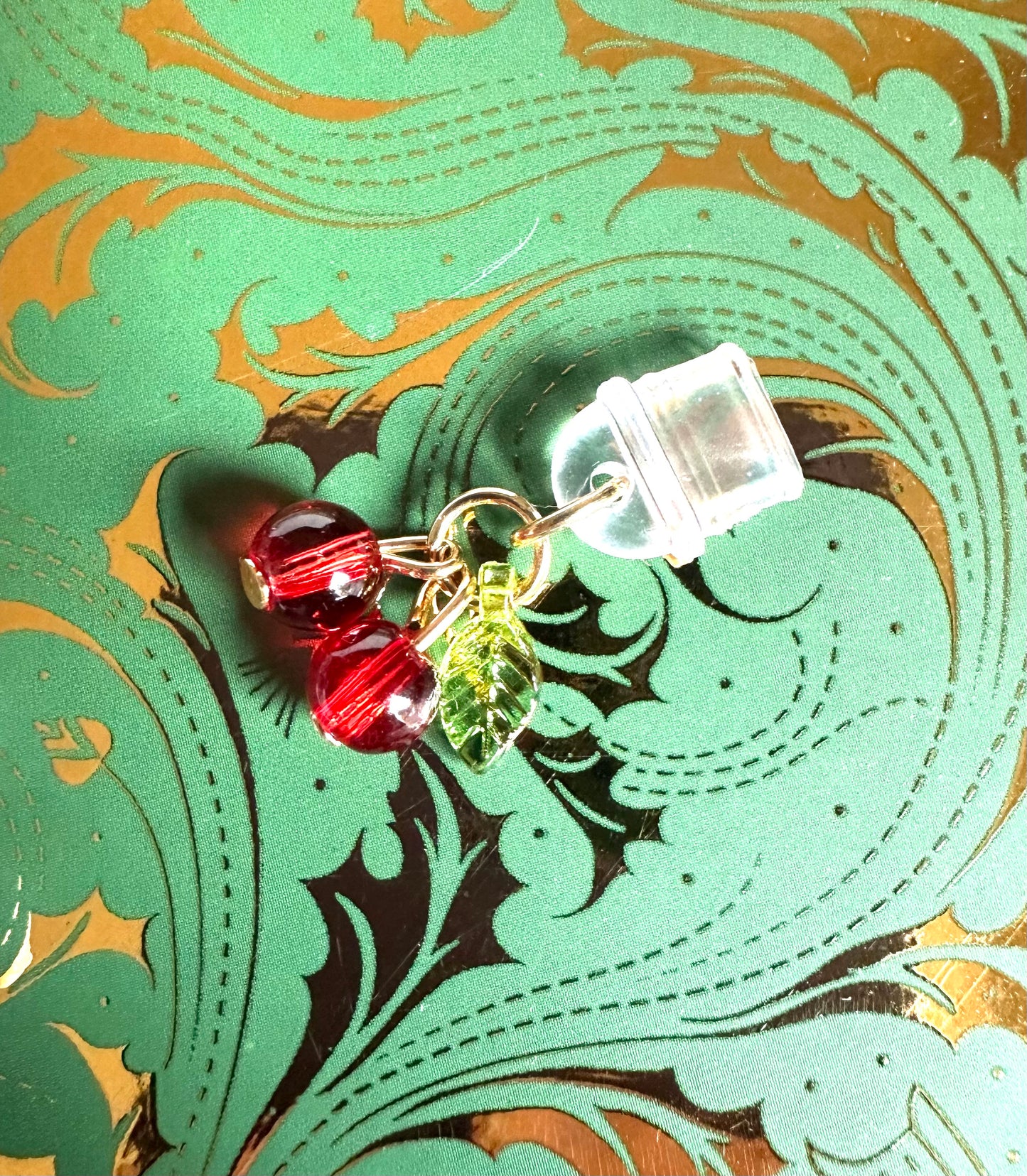 Twin Cherries Kindle Dust Plug Charm