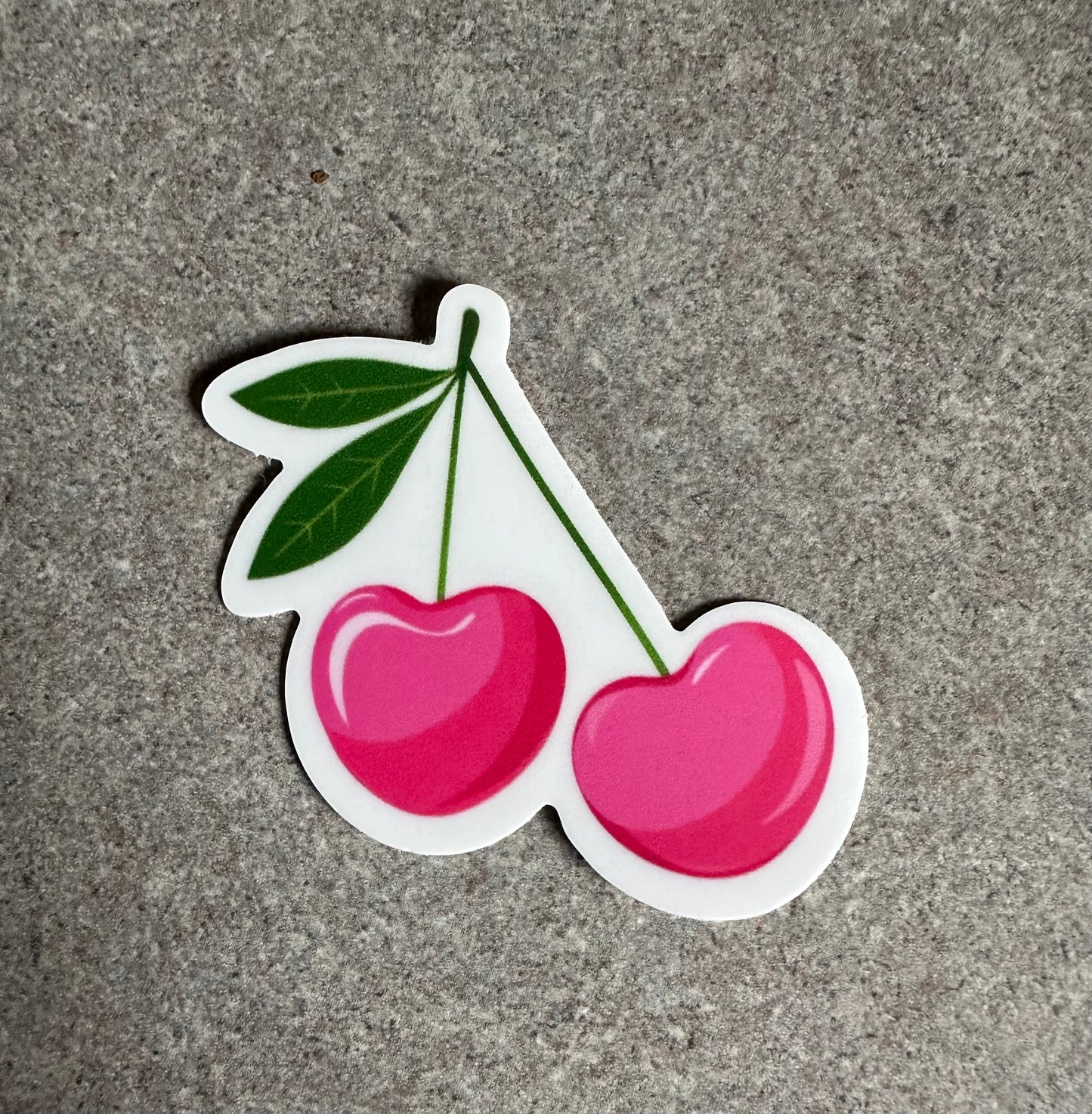 Heart Cherries Vinyl Sticker, 1.8" x 2.0"