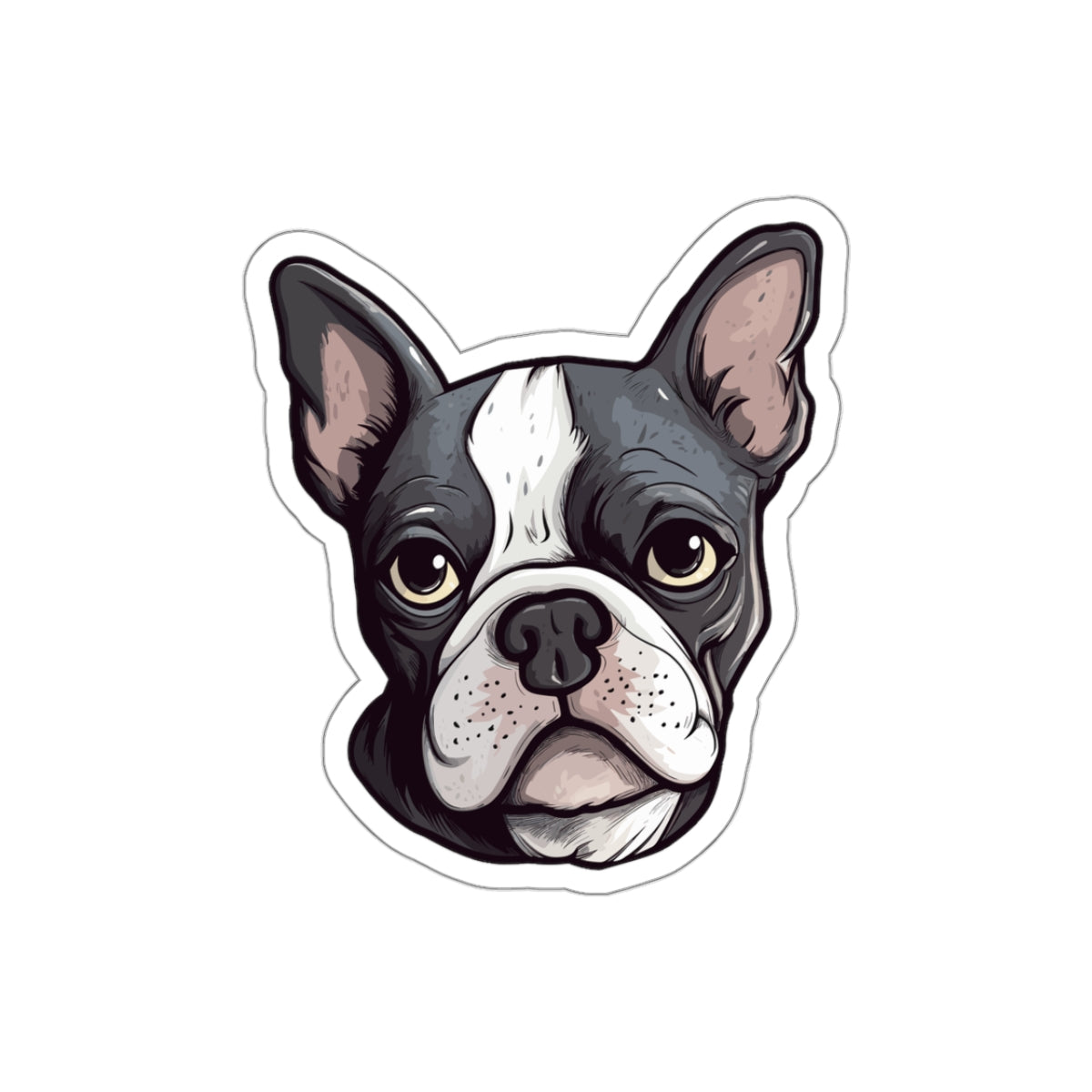 Boston Terrier Vinyl Sticker, 2.6" x 3"