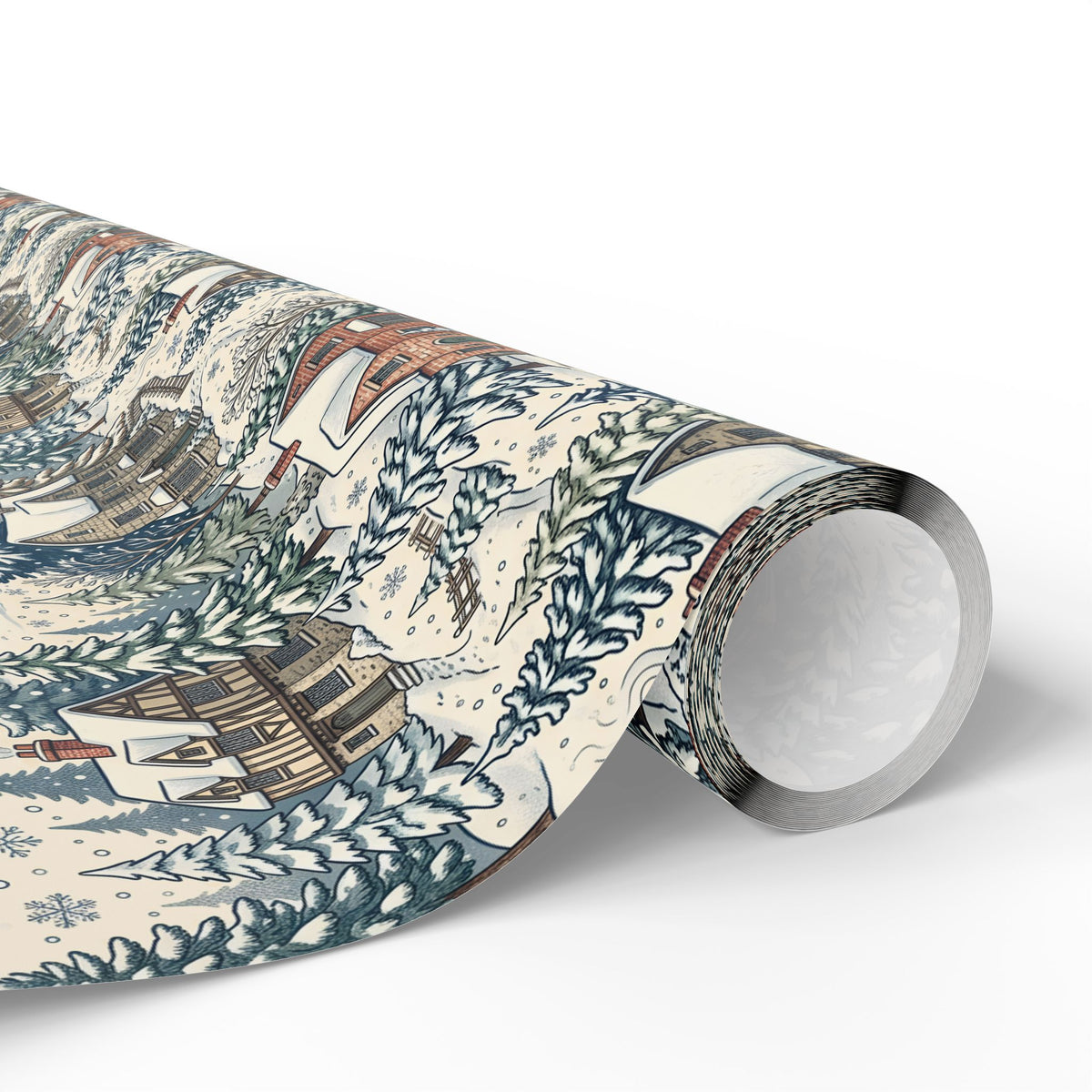 Snowy Cabin Wrapping Paper Roll