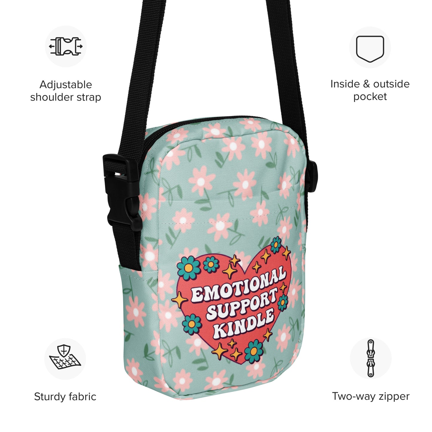 Emotional Support Kindle Crossbody Bag