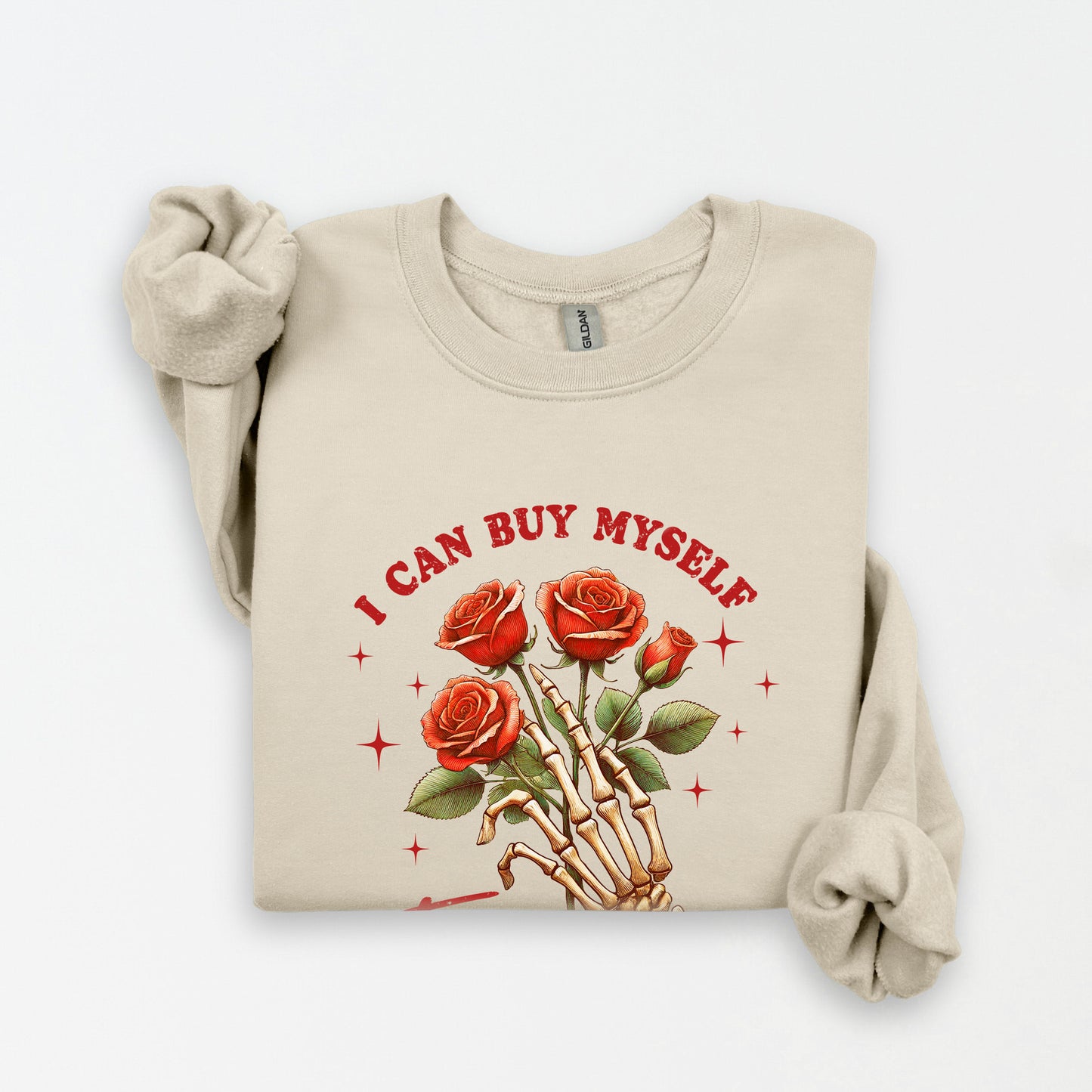 I Can Buy Myself Flowers Folded Crewneck Sweatshirt