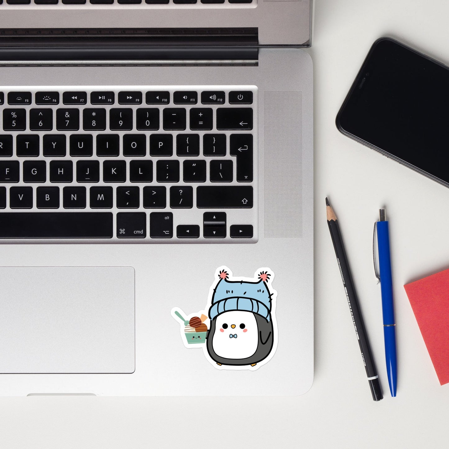 Chilly Penguin Vinyl Sticker, 3x2.9" - Merry May