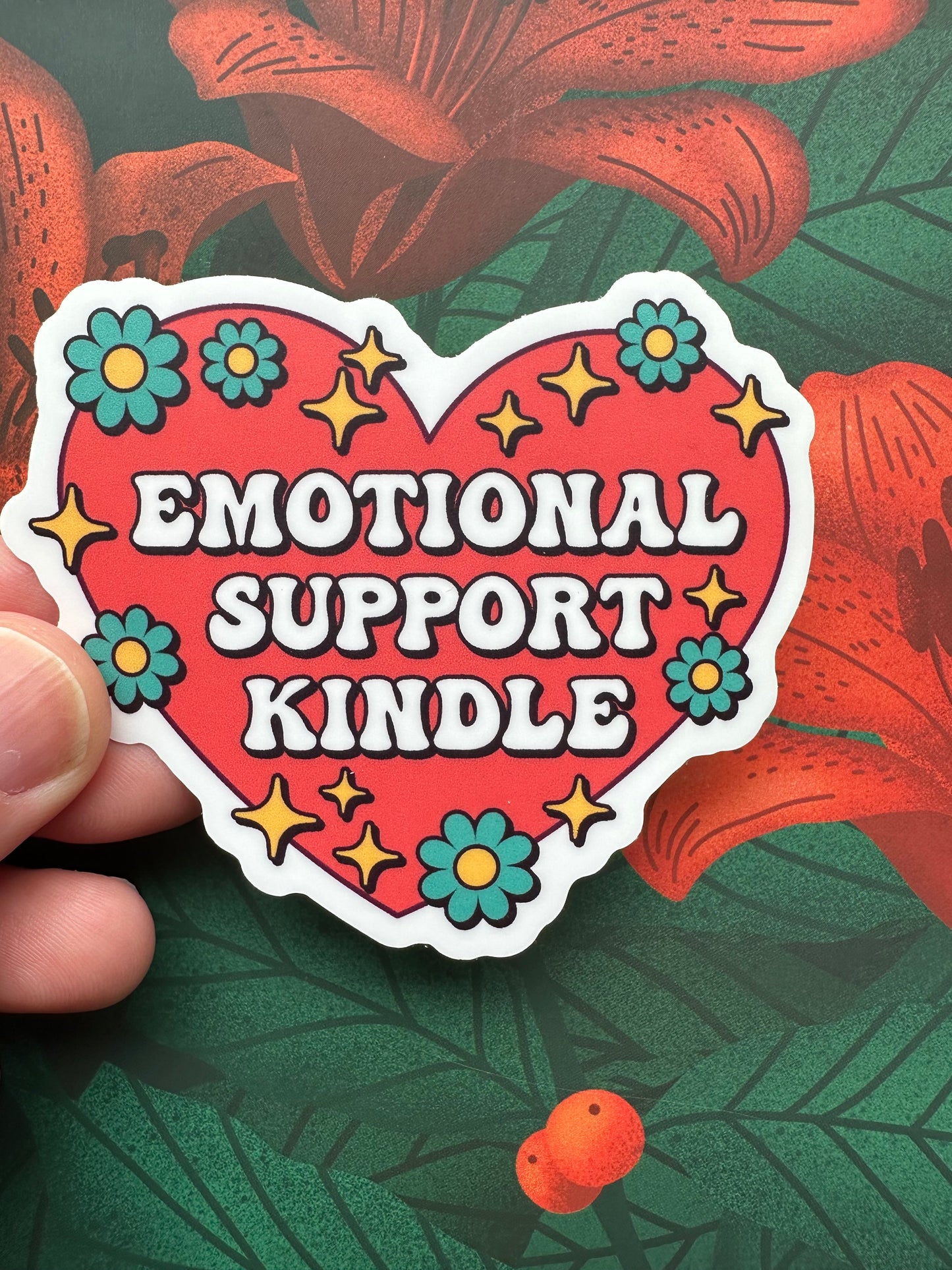 Emotional Support Kindle Vinyl Sticker, 3.0” x 2.6” - Merry May