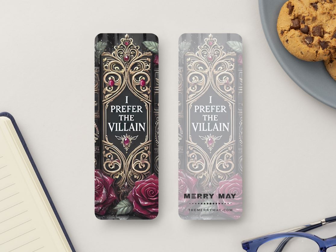 I Prefer the Villain Glossy Double - Sided Bookmark, 2” x 6” - Merry May