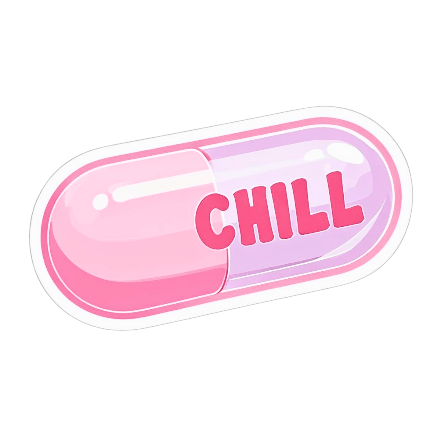 Pastel Chill Pill Vinyl Sticker, 3.0" x 1.8" - Merry May