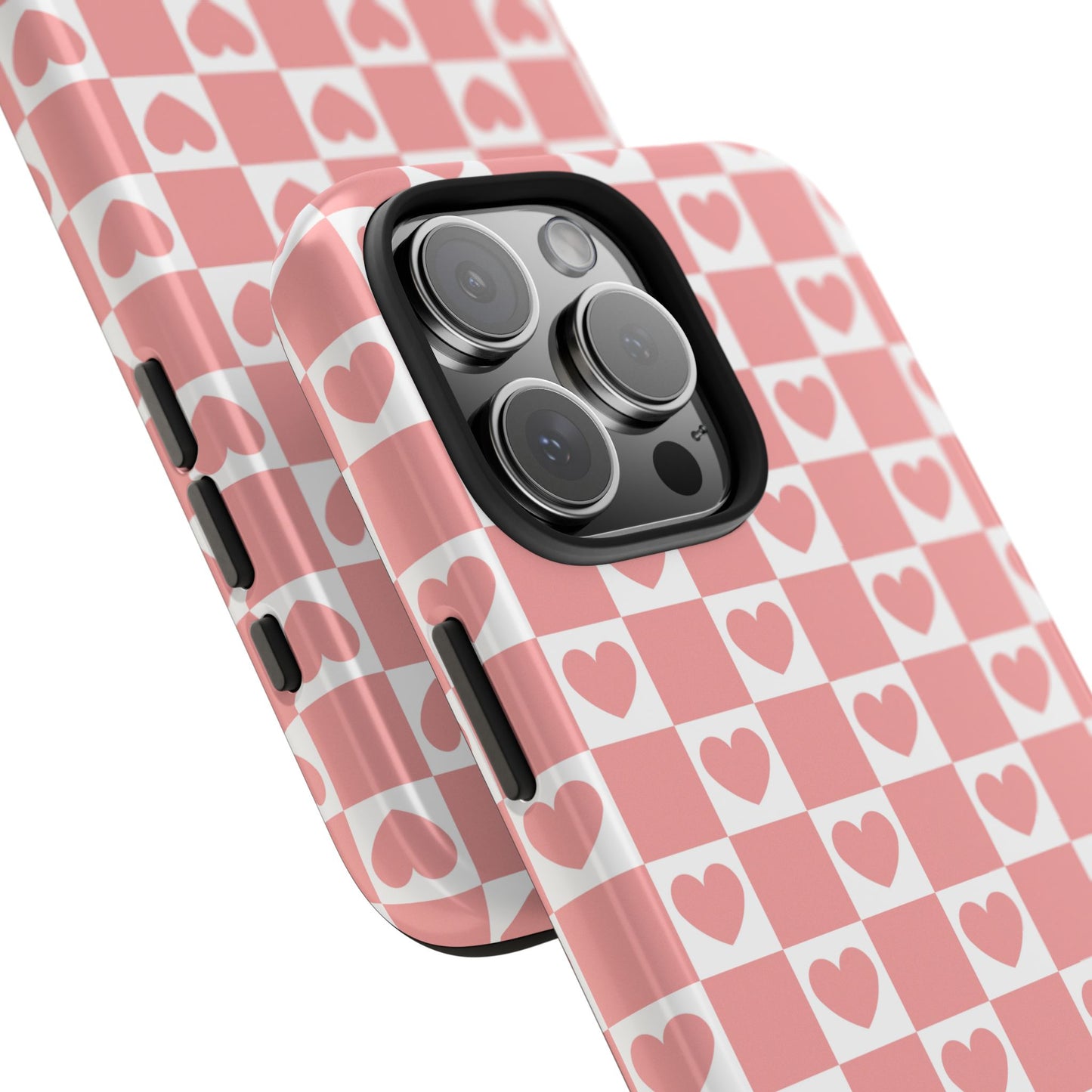 Pink Heart Grid Tough Case for iPhone®