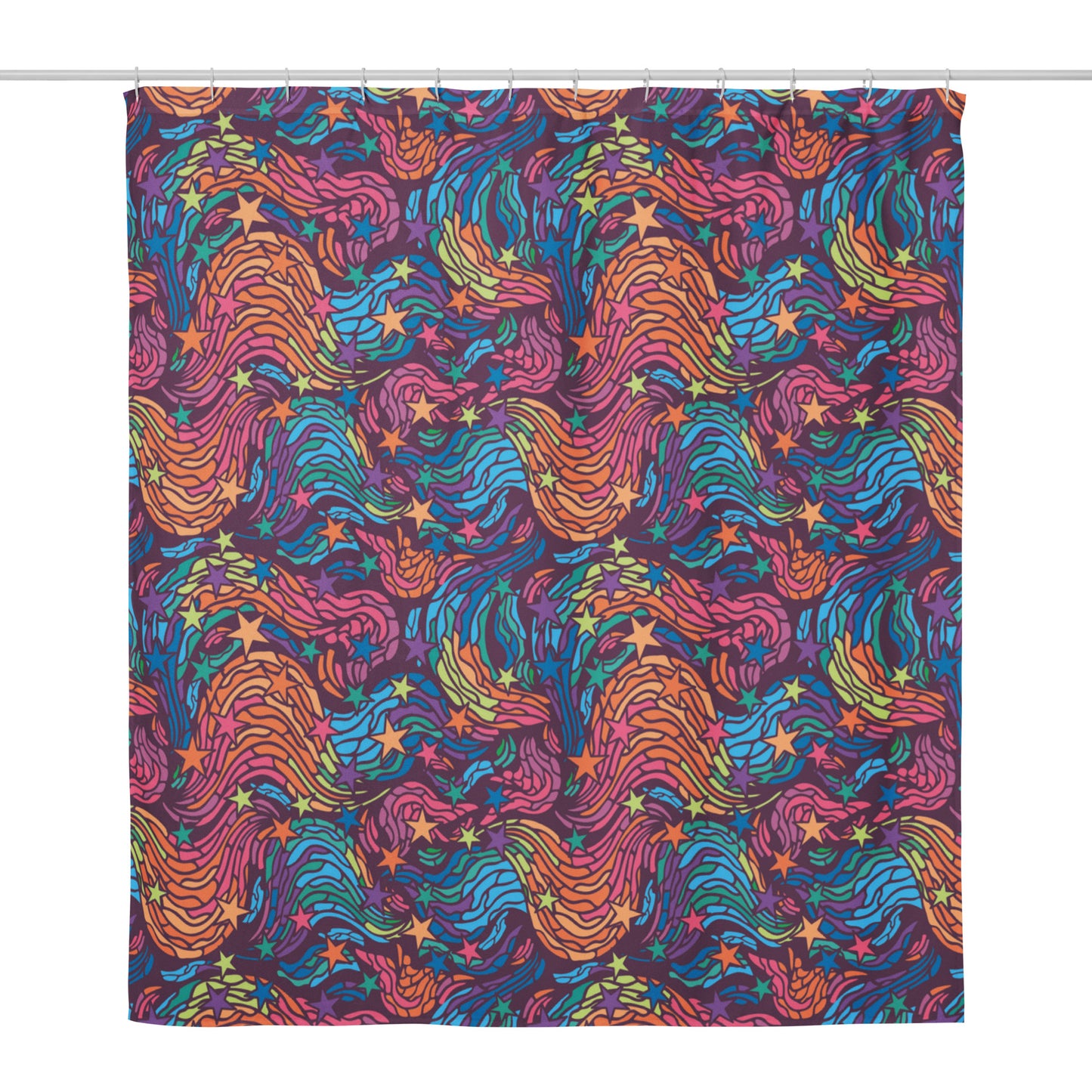 Rainbow Starry Night Shower Curtain