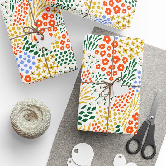 Light Winter Floral Matte Premium Wrapping Paper Roll