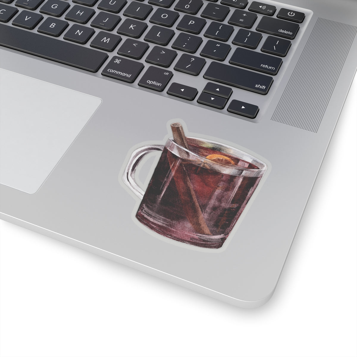 Mulled Wine Clear Transparent Vinyl Sticker, 2.8" x 3"