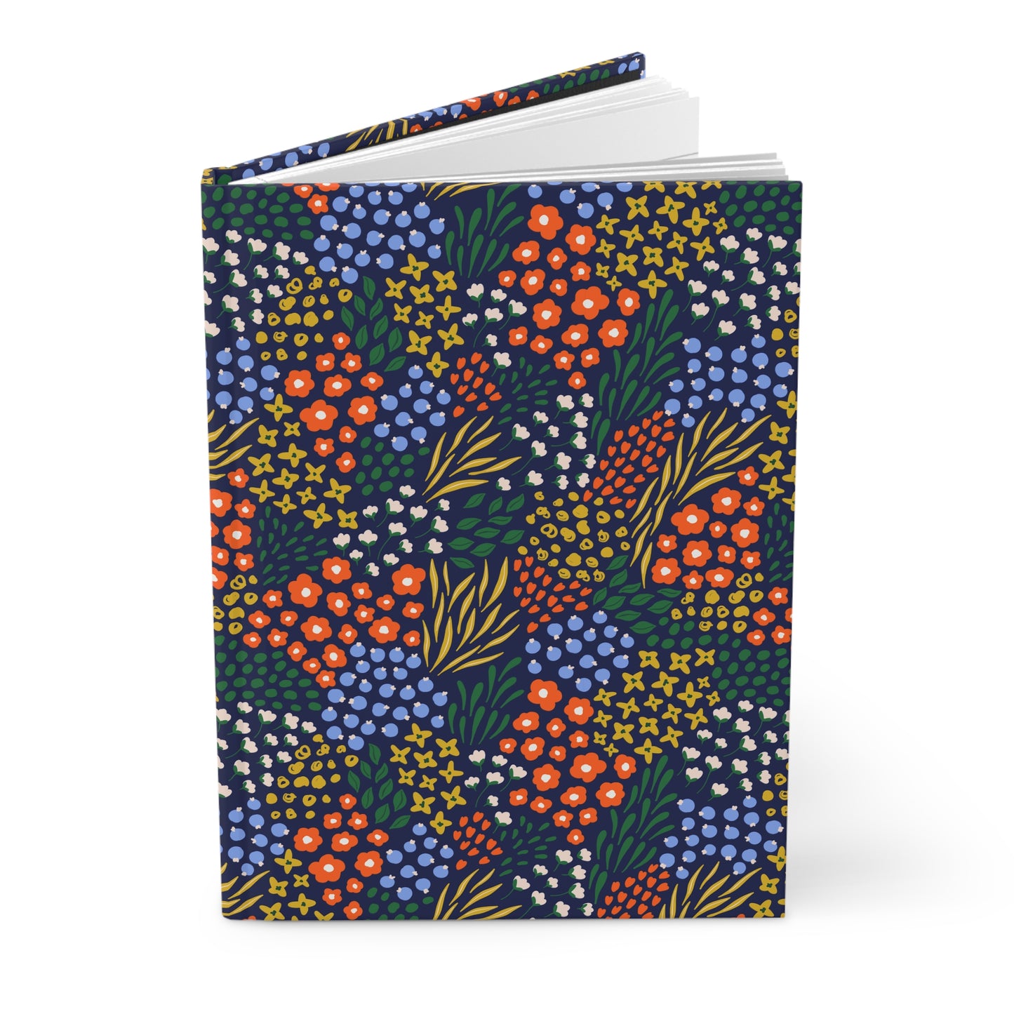 Dark Winter Floral Matte Hardcover Journal, 5.75" x 8"