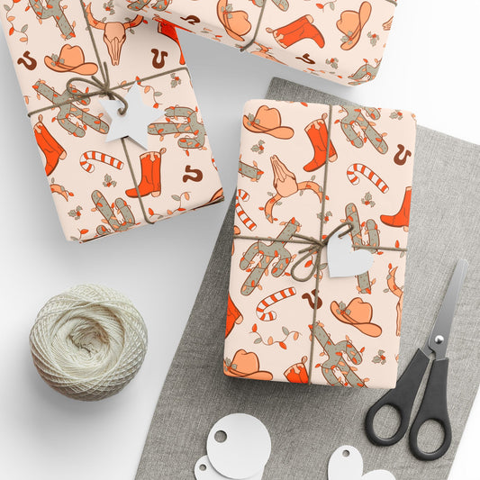 Western Holiday Matte Wrapping Paper Roll