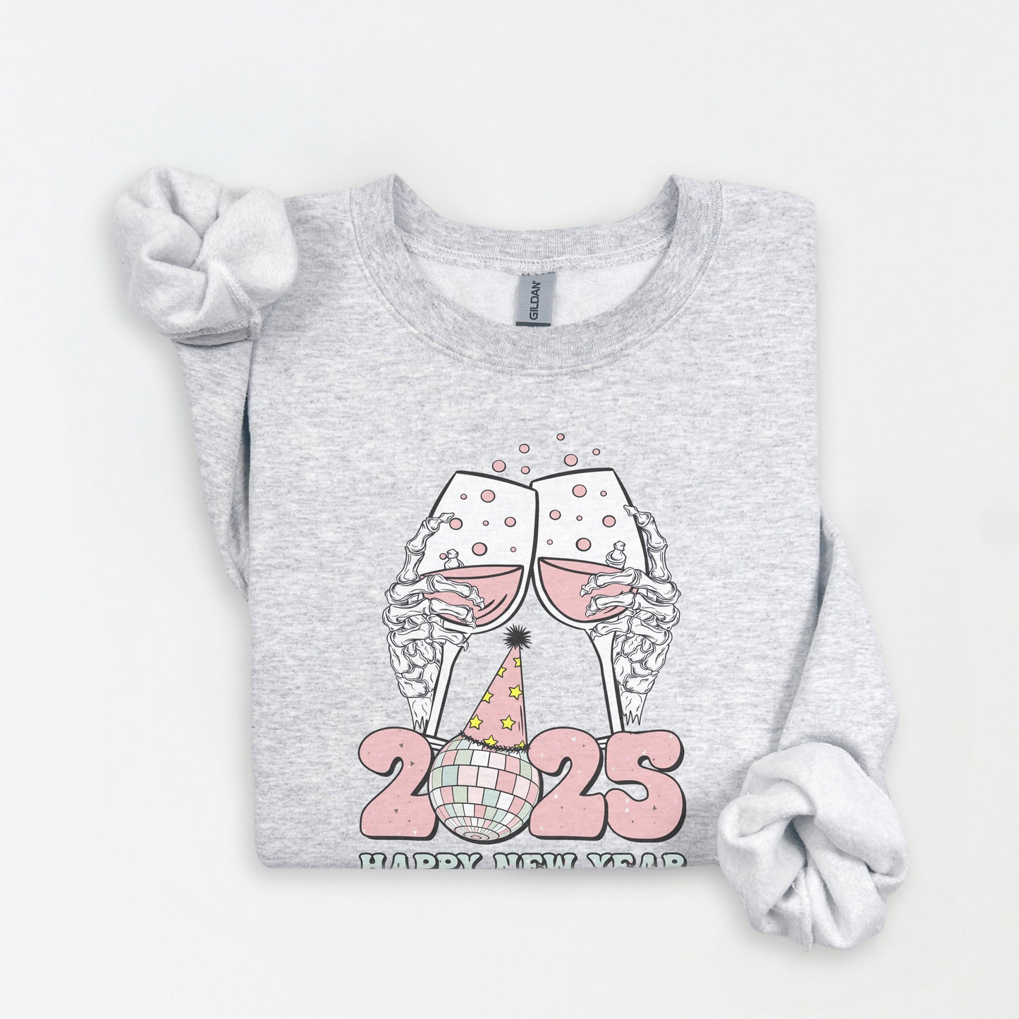 Skeleton Happy New Year Toast Sweatshirt