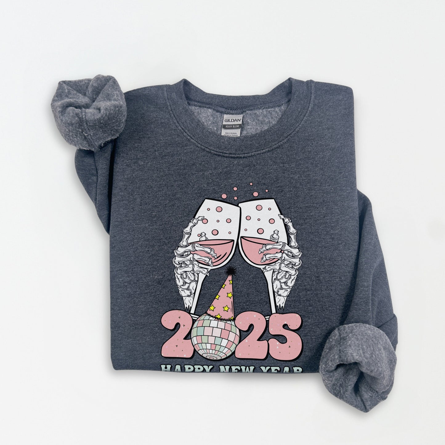 Skeleton Happy New Year Toast Sweatshirt