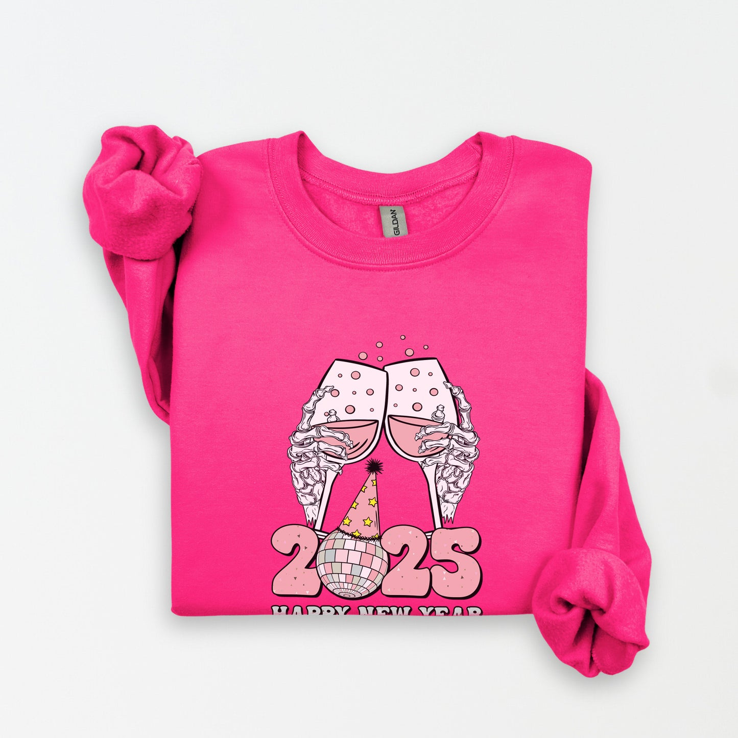 Skeleton Happy New Year Toast Sweatshirt