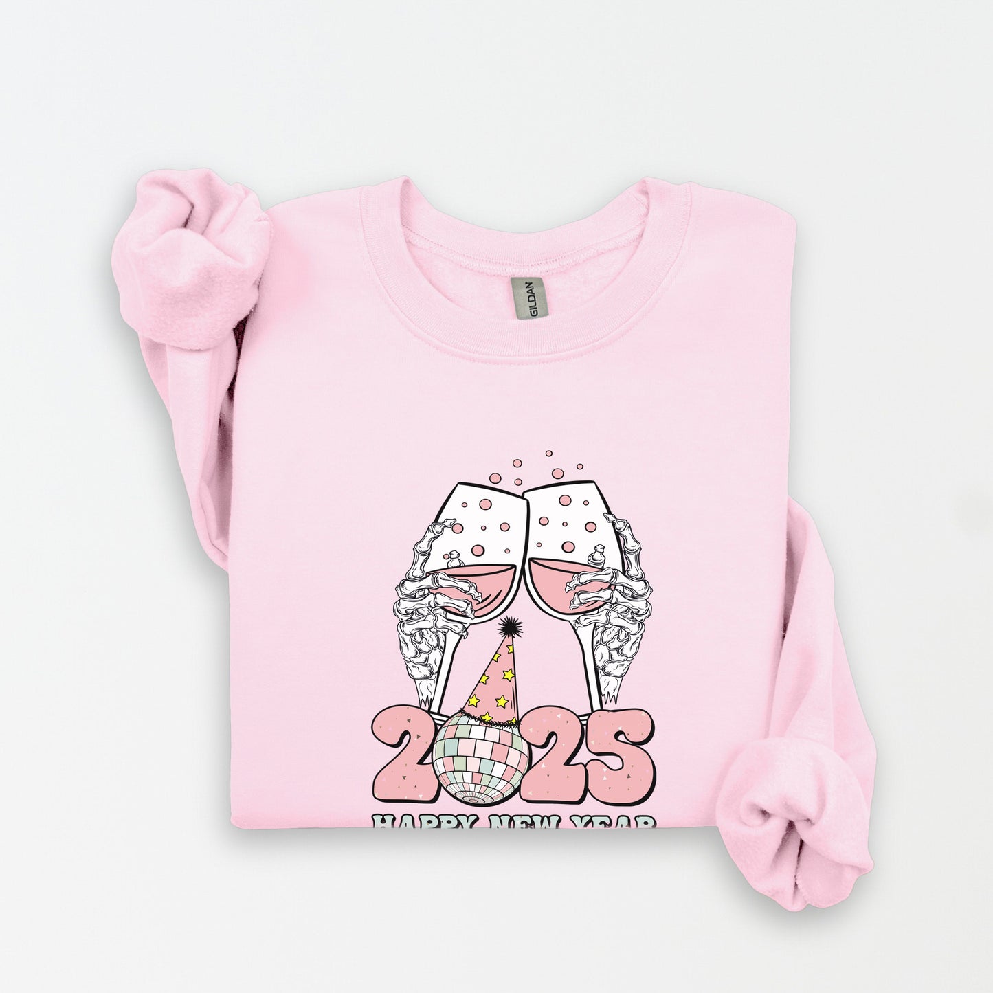 Skeleton Happy New Year Toast Sweatshirt