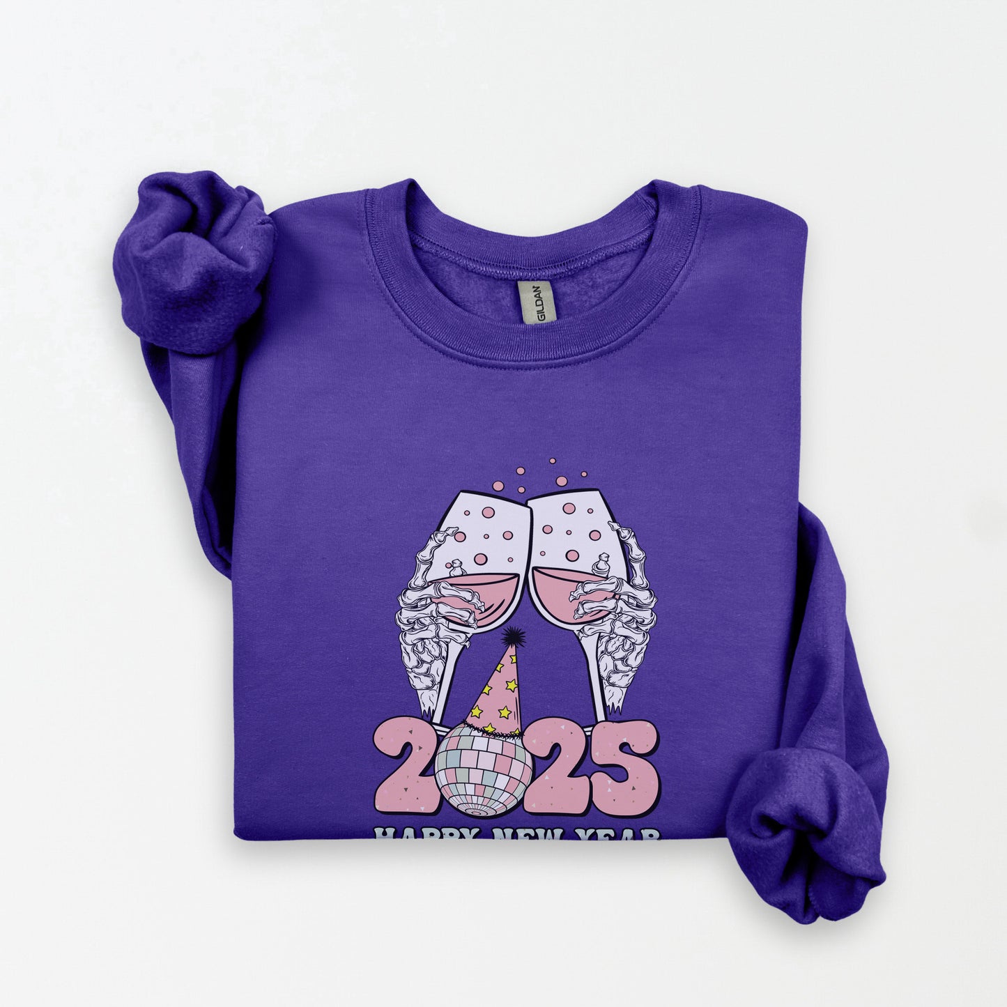 Skeleton Happy New Year Toast Sweatshirt