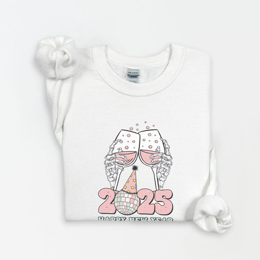 Skeleton Happy New Year Toast Sweatshirt