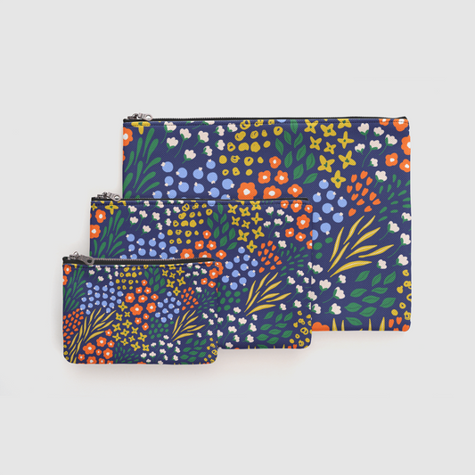 Dark Winter Floral Zipper Pouch