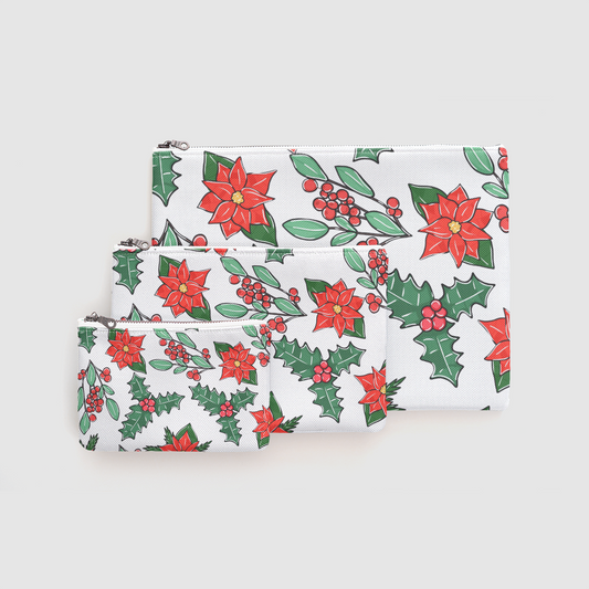 Poinsettia Zipper Pouch