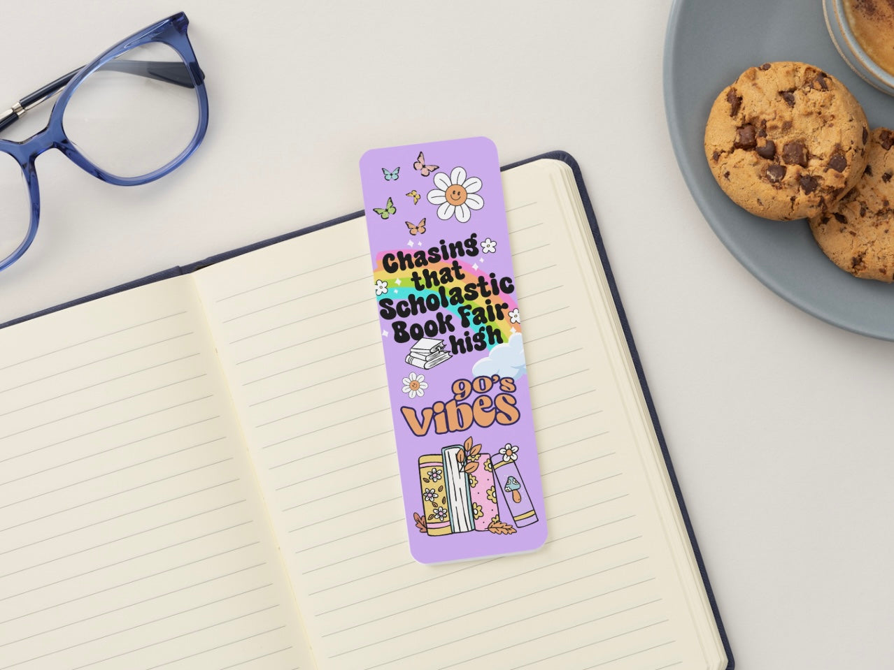 90’s Vibes Glossy Double-Sided Bookmark, 2” x 6”