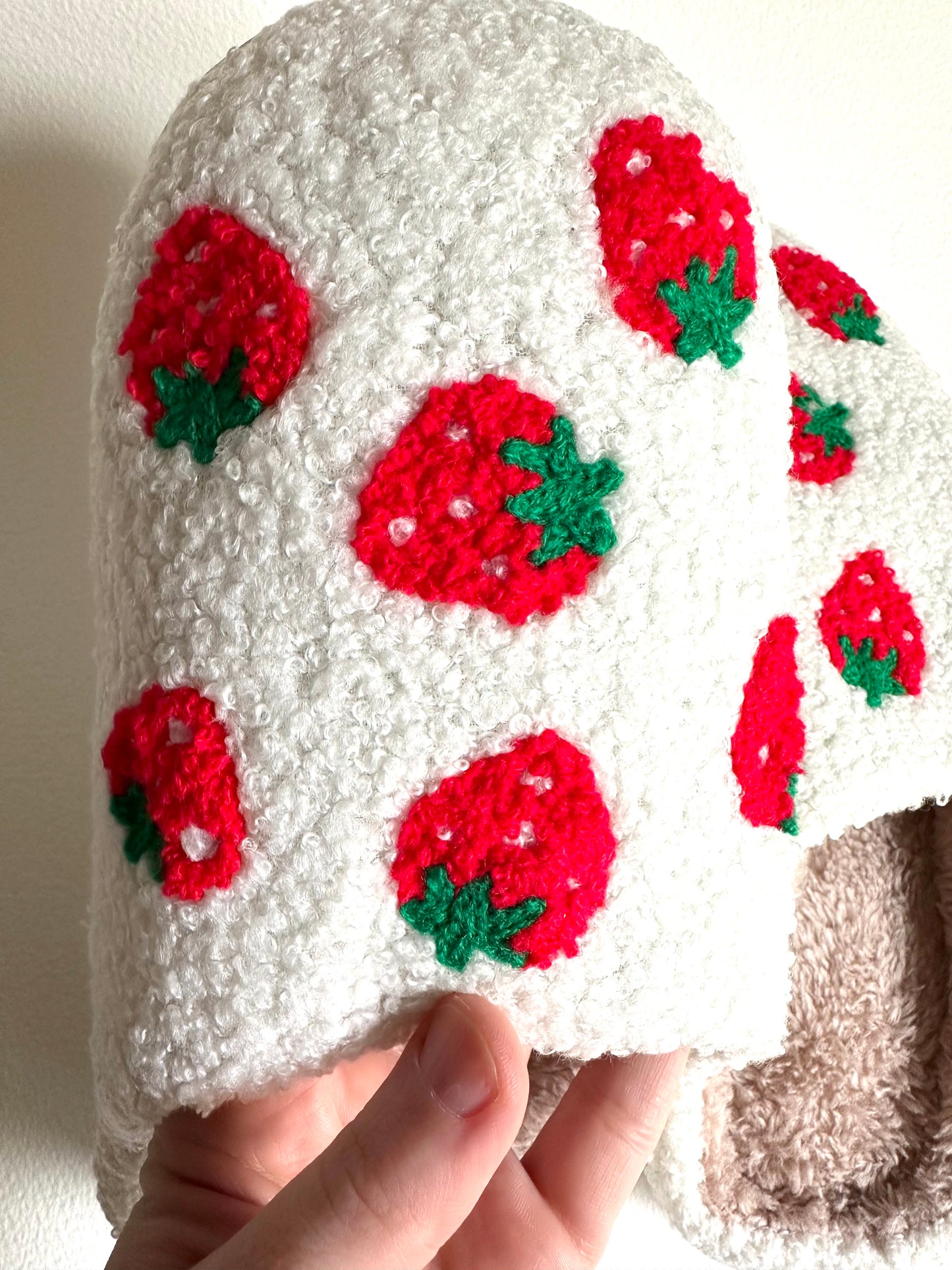 Strawberry Plush Slippers