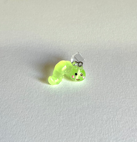 Green Bookworm Kindle Dust Plug Charm