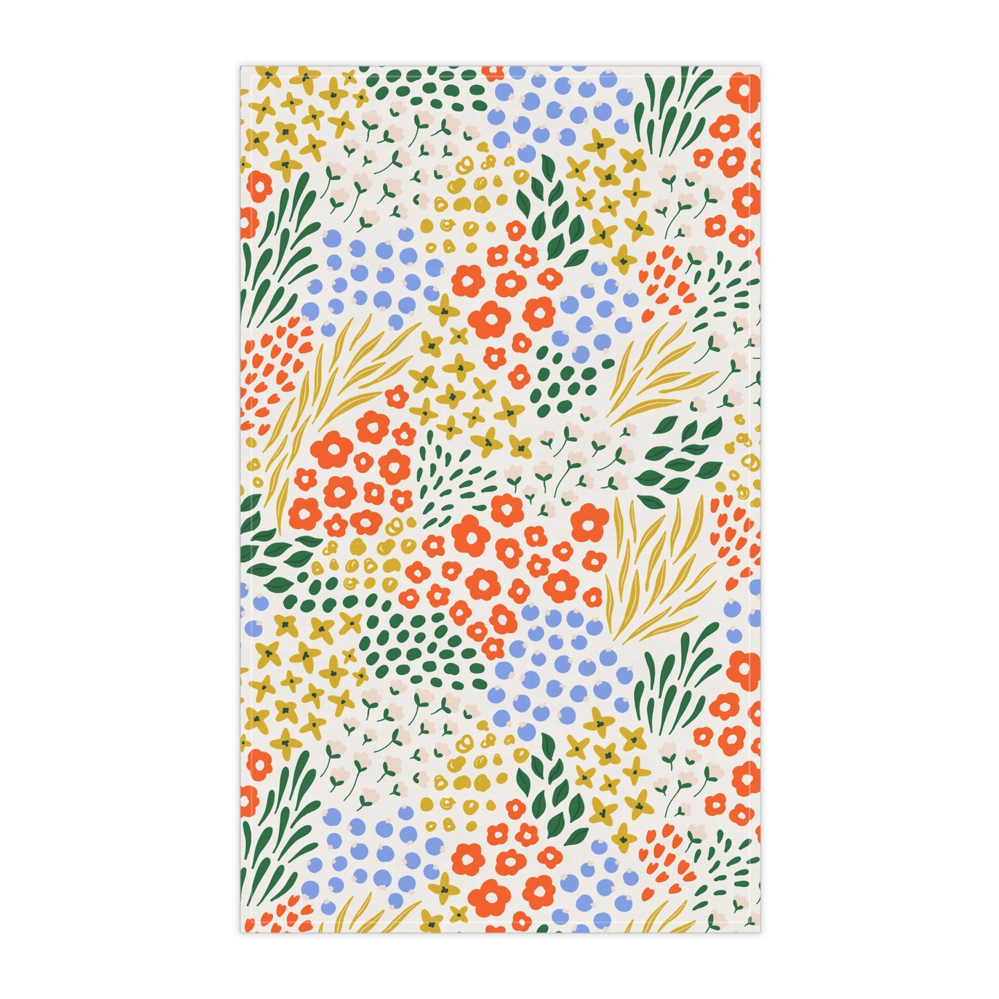 Light Winter Floral Tea Towel, 18" x 30"