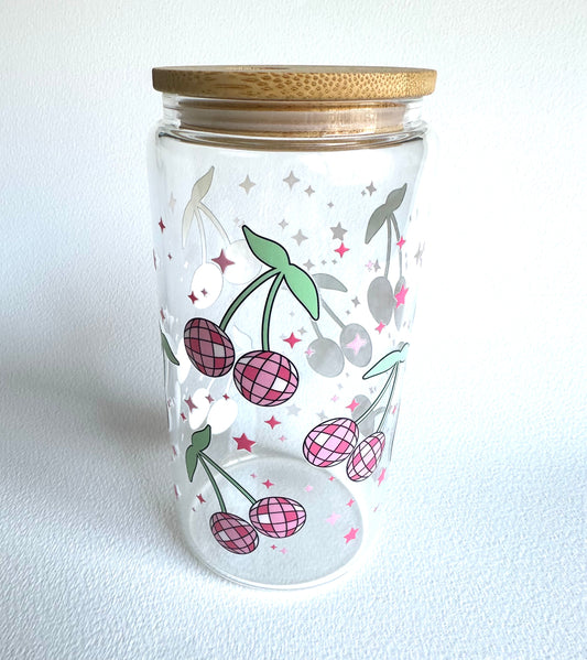 Cherry Disco 16 oz. Glass Cup