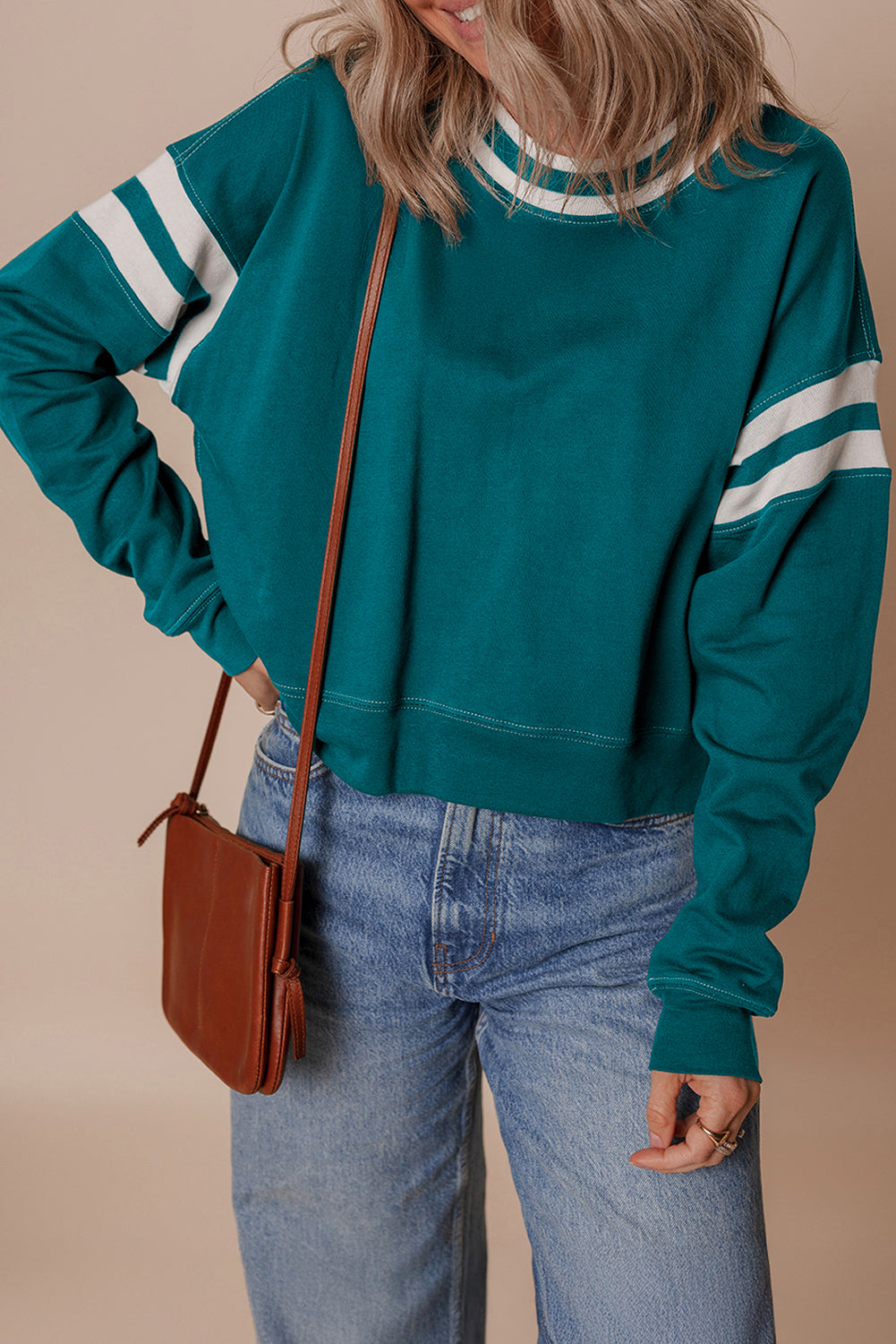 Jadeita Patchwork Drop Shoulder Sweatshirt