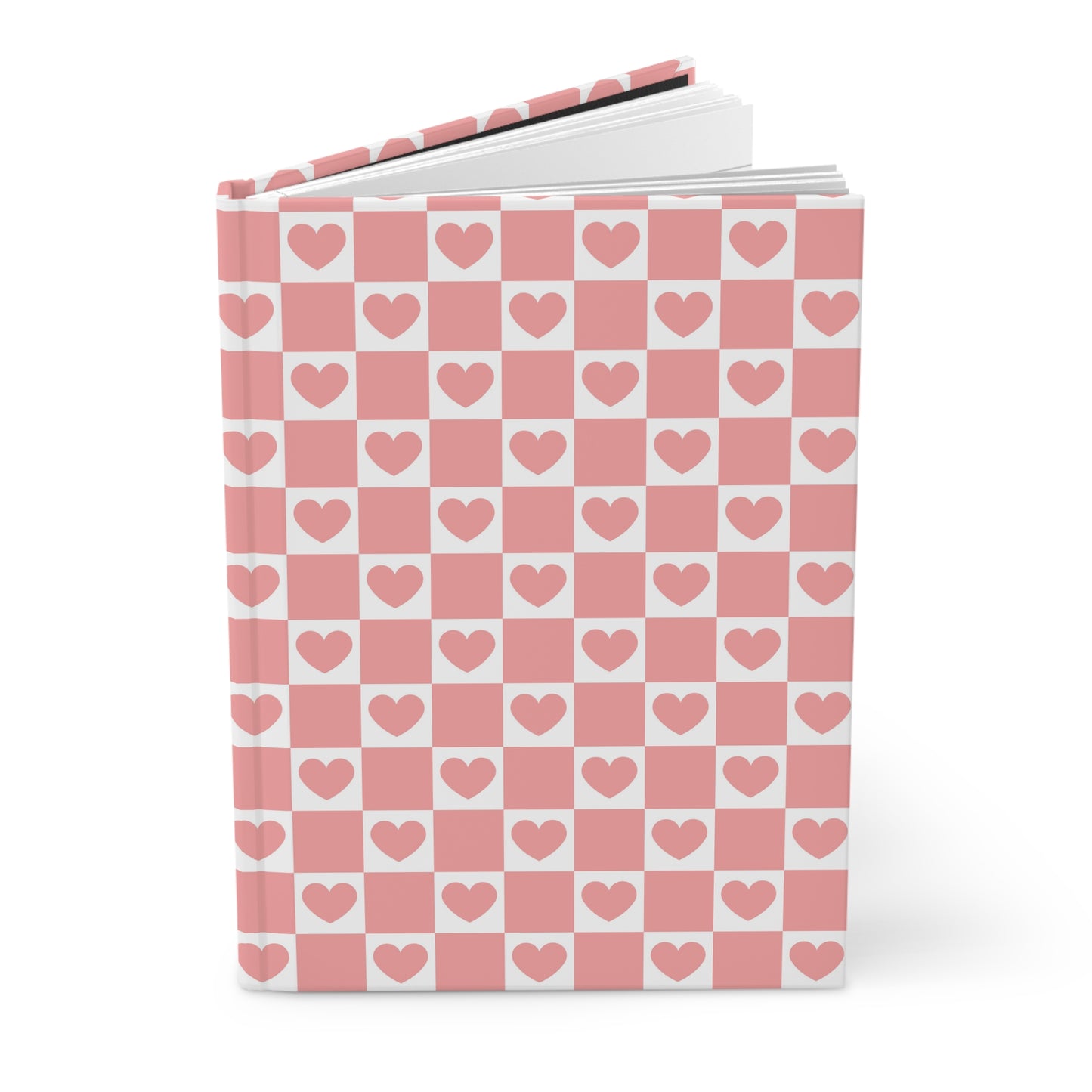 Pink Heart Grid Matte Hardcover Journal, 5.75" x 8"