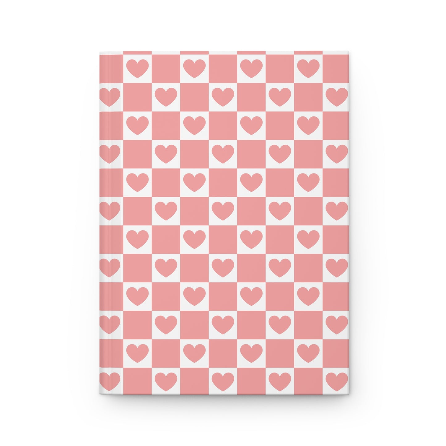 Pink Heart Grid Matte Hardcover Journal, 5.75" x 8"