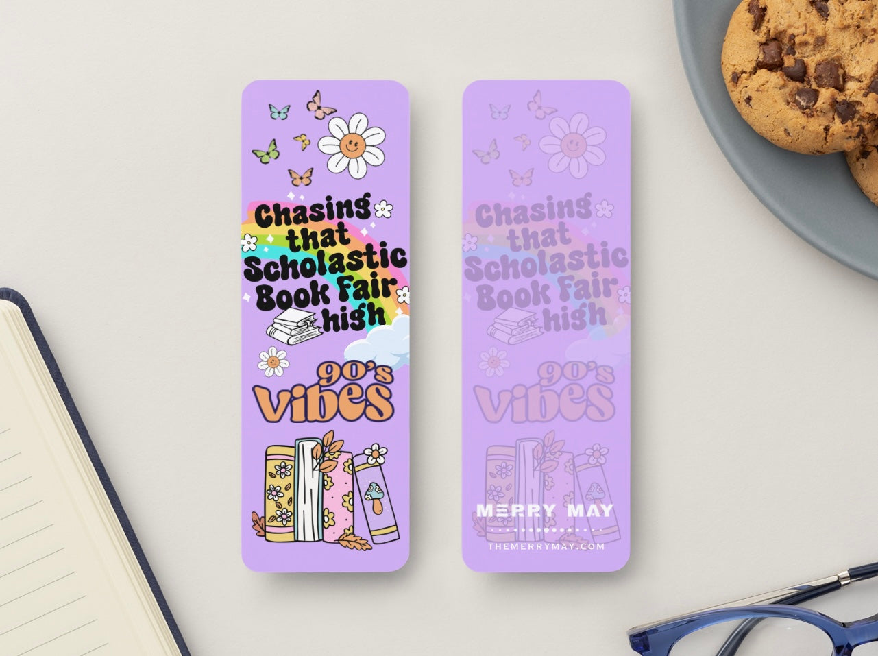 90’s Vibes Glossy Double-Sided Bookmark, 2” x 6”