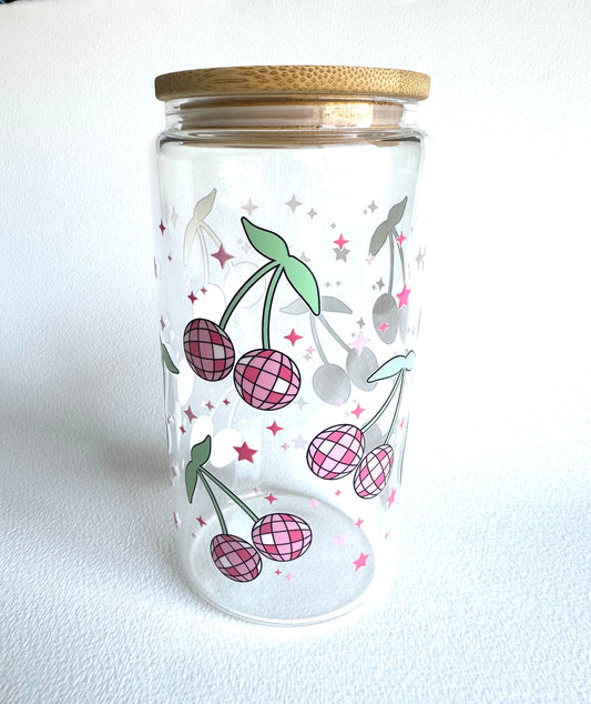 Cherry Disco 16 oz. Glass Cup