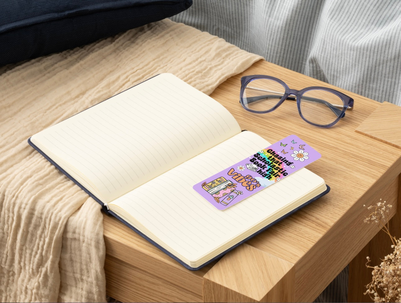 90’s Vibes Glossy Double-Sided Bookmark, 2” x 6”