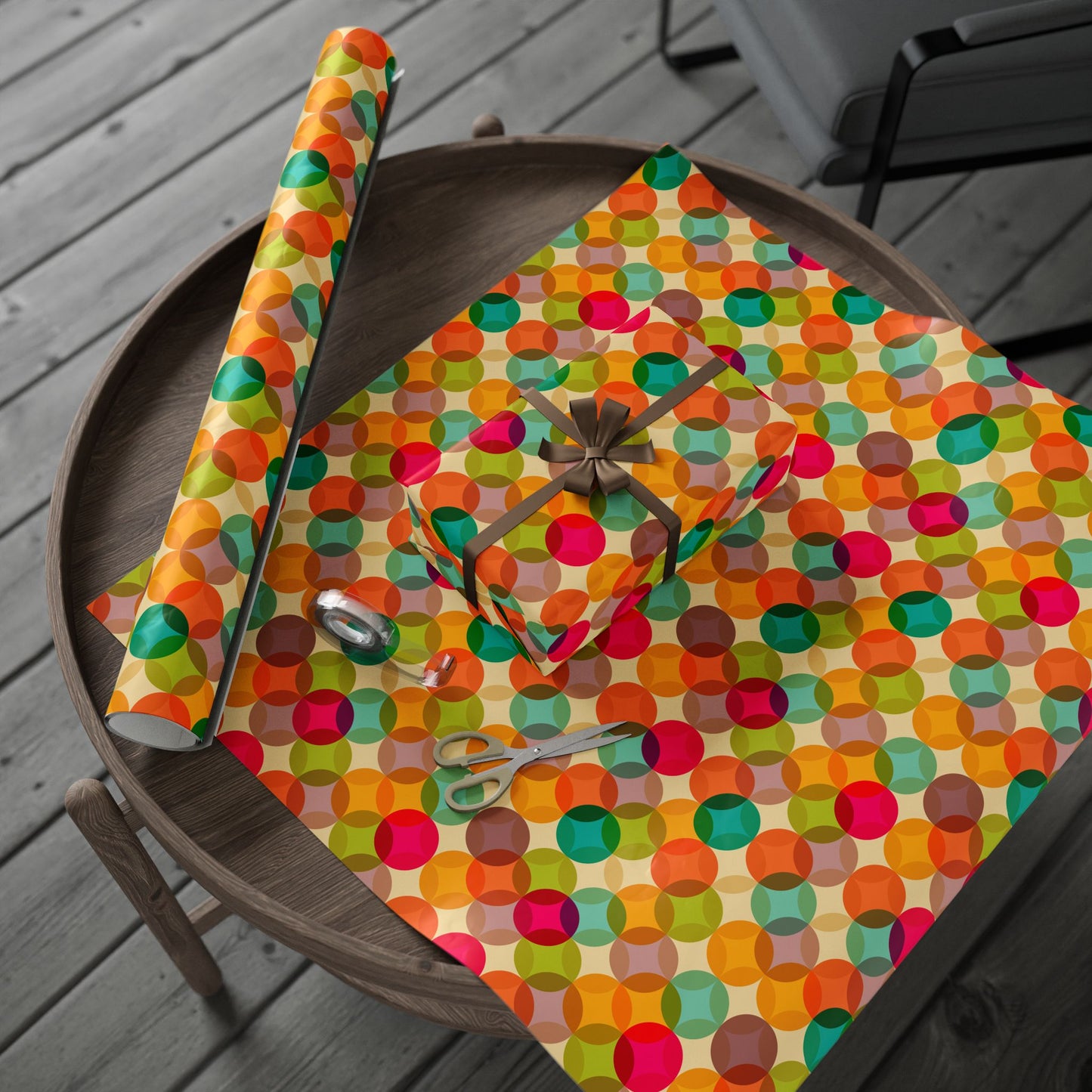 Retro Diamond Dots Wrapping Paper Roll
