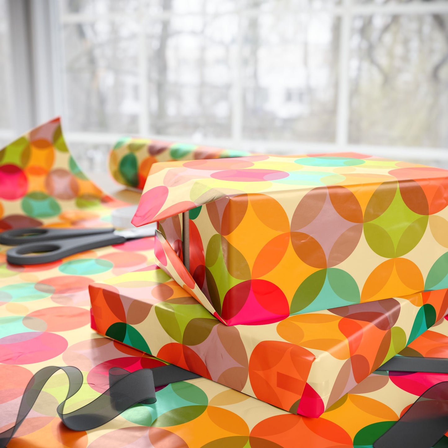 Retro Diamond Dots Wrapping Paper Roll
