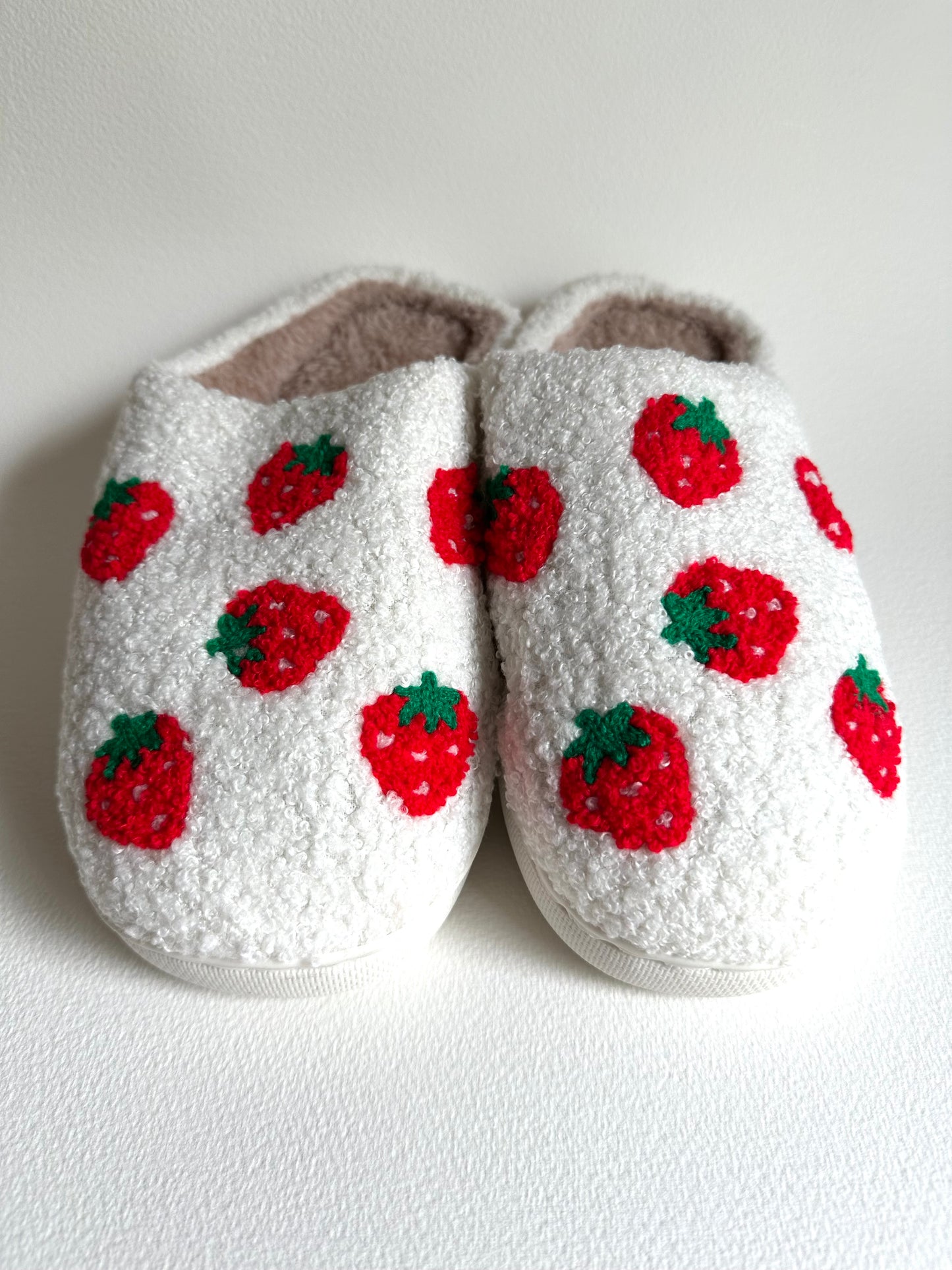 Strawberry Plush Slippers