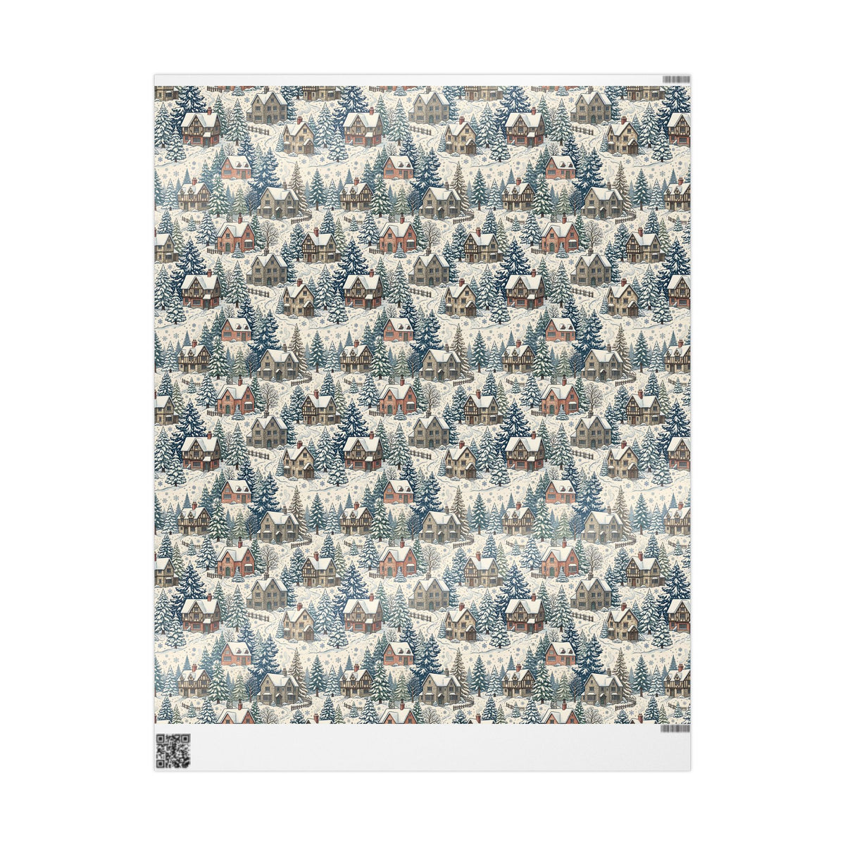 Snowy Cabin Wrapping Paper Roll