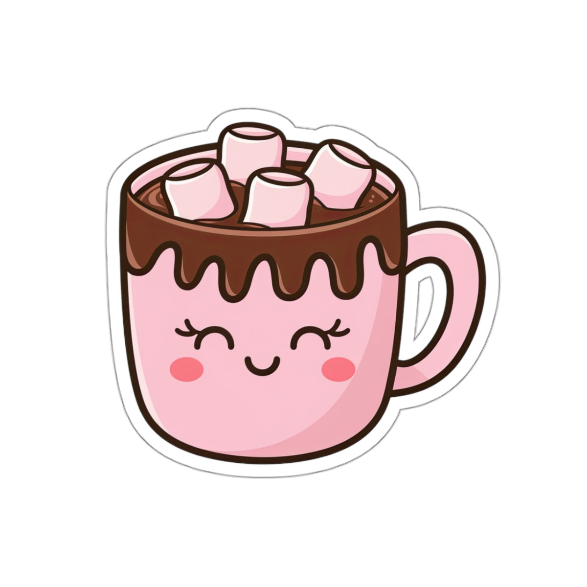 Cute Hot Cocoa Vinyl Sticker, 3x2.8"