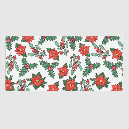 Poinsettia Large Desk Mat, 35x16"