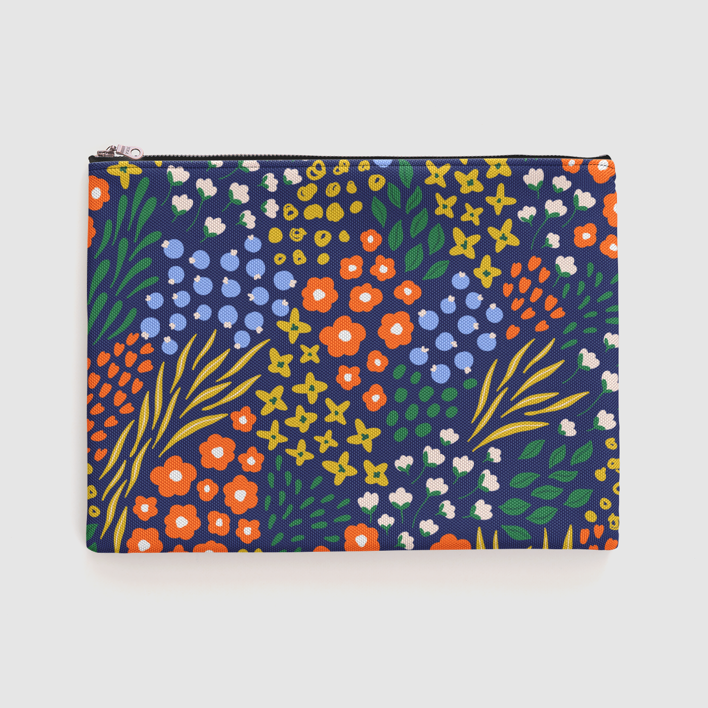 Dark Winter Floral Zipper Pouch