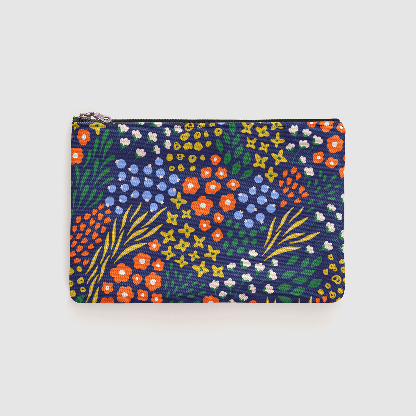 Dark Winter Floral Zipper Pouch