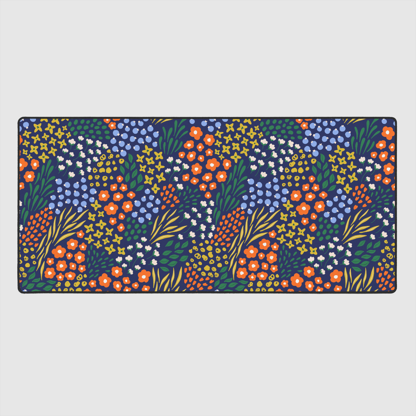 Dark Winter Floral Large Desk Mat, 35x16"