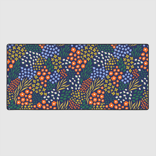 Dark Winter Floral Large Desk Mat, 35x16"