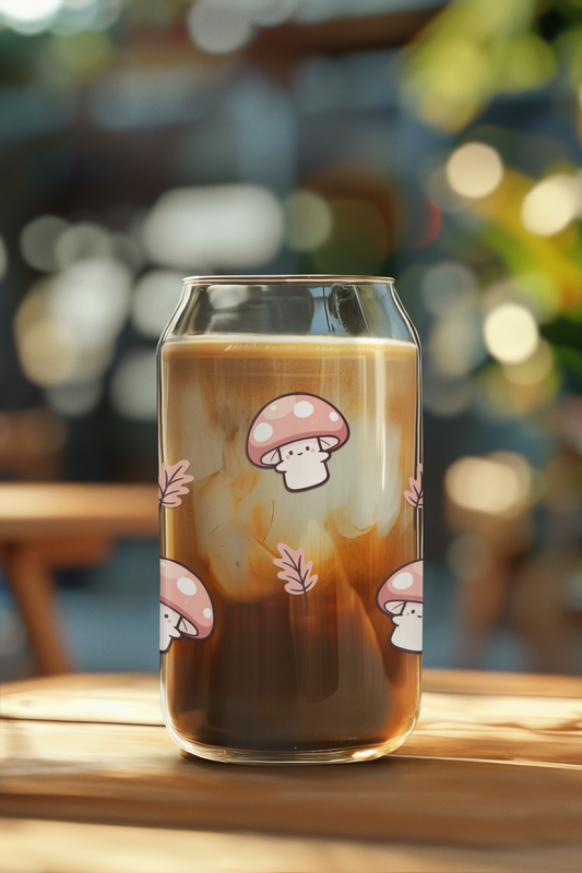 Cute Mushrooms 16 oz. Glass Cup